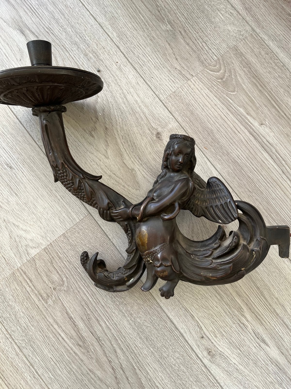 2 zware bronzen wandlampen, Ophalen, Koper of Brons