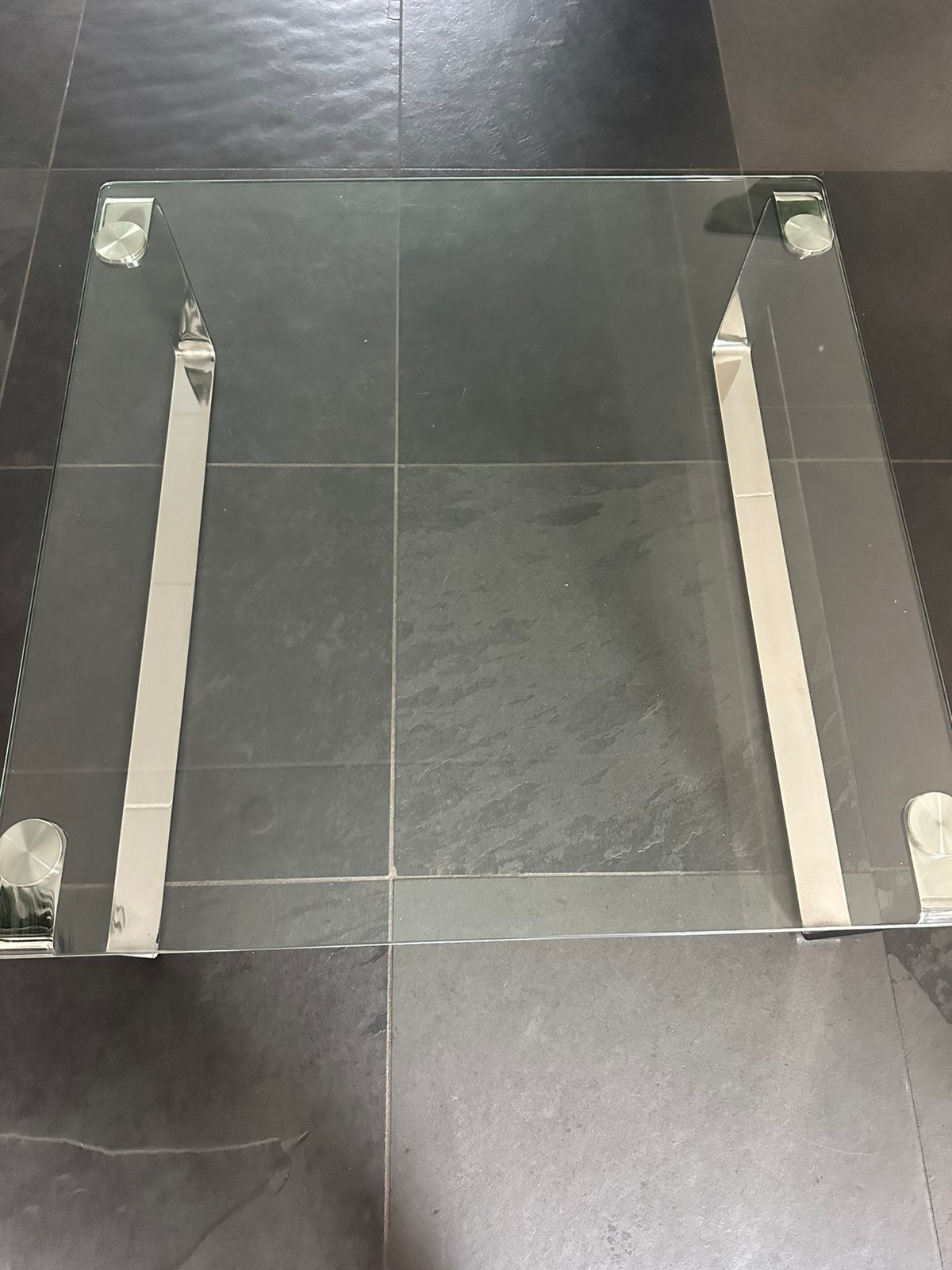 Glazen salontafel 90 x 90 cm Montel, Huis en Inrichting, Ophalen, 50 tot 100 cm, Vierkant, 50 tot 100 cm