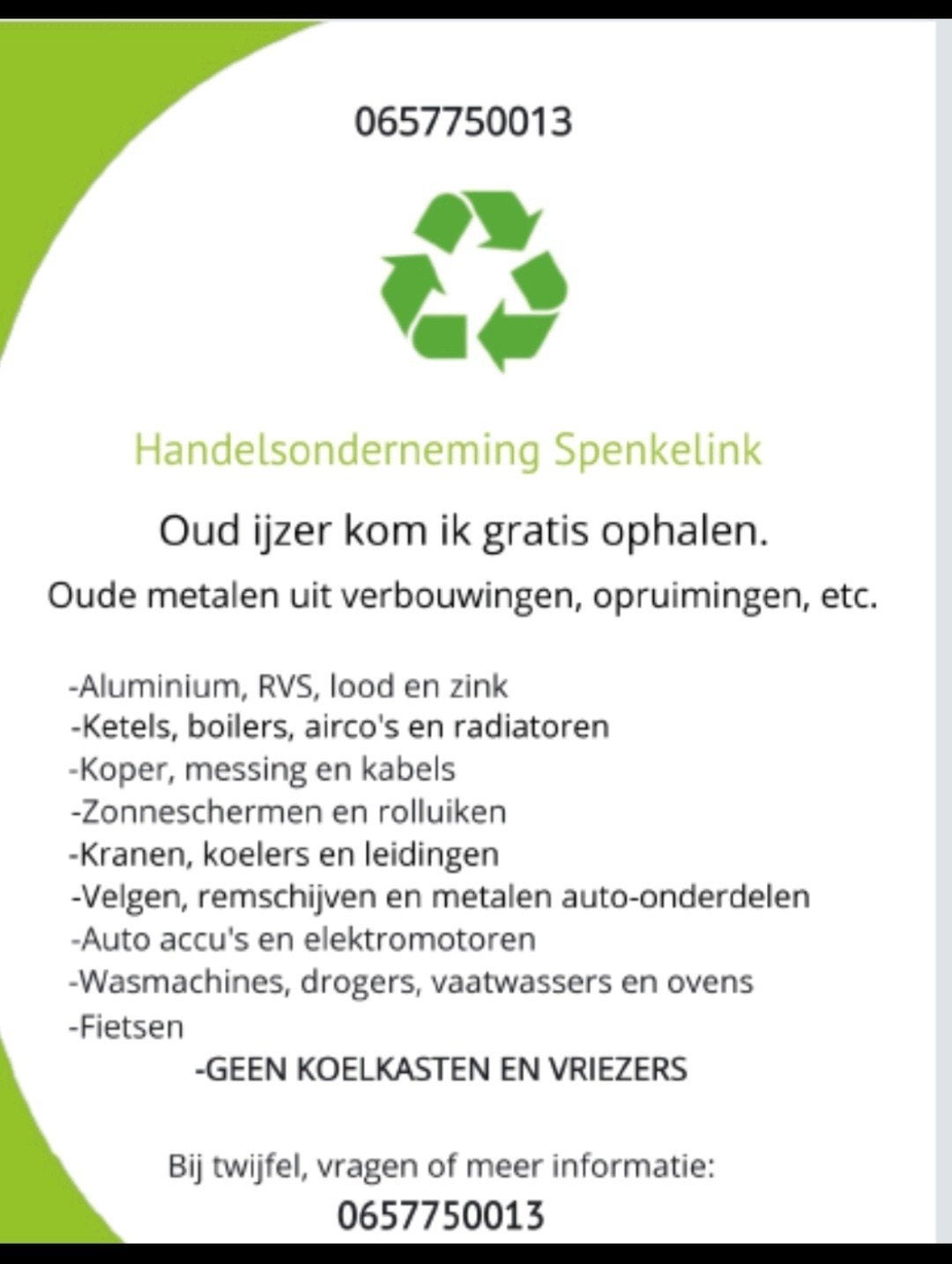 Oud ijzer haal ik graag op!, Doe-het-zelf en Verbouw, Ophalen