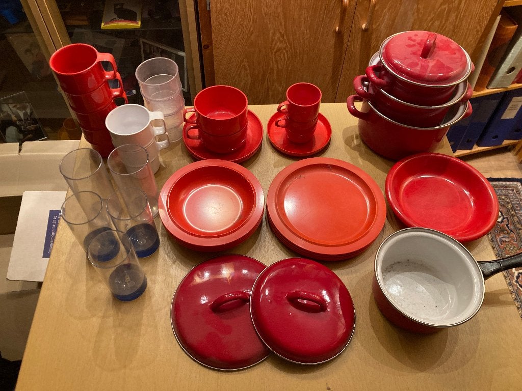 Vintage campingservies, Ophalen of Verzenden, Gebruikt