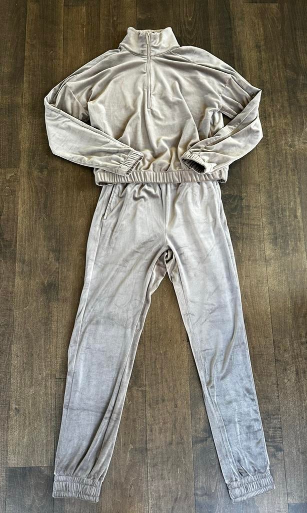 Hünkemoller velours pak dames bruin vest maat M broek maat S, Ophalen of Verzenden, Zo goed als nieuw, Maat 38/40 (M), Bruin