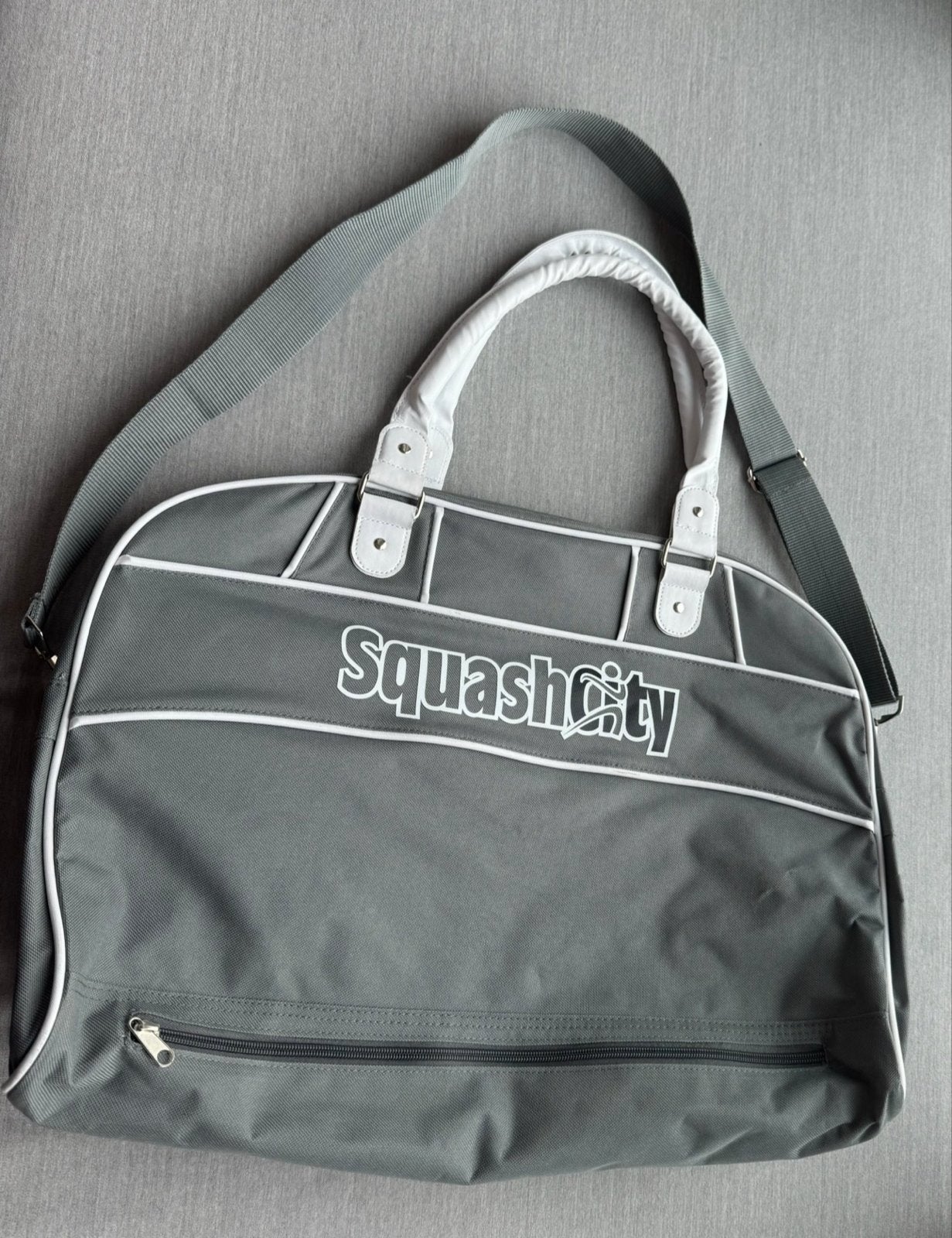 Vintage Look Sporttas Weekendtas Squash City Amsterdam retro, 40 tot 60 cm, Wit, Nieuw, Minder dan 35 cm