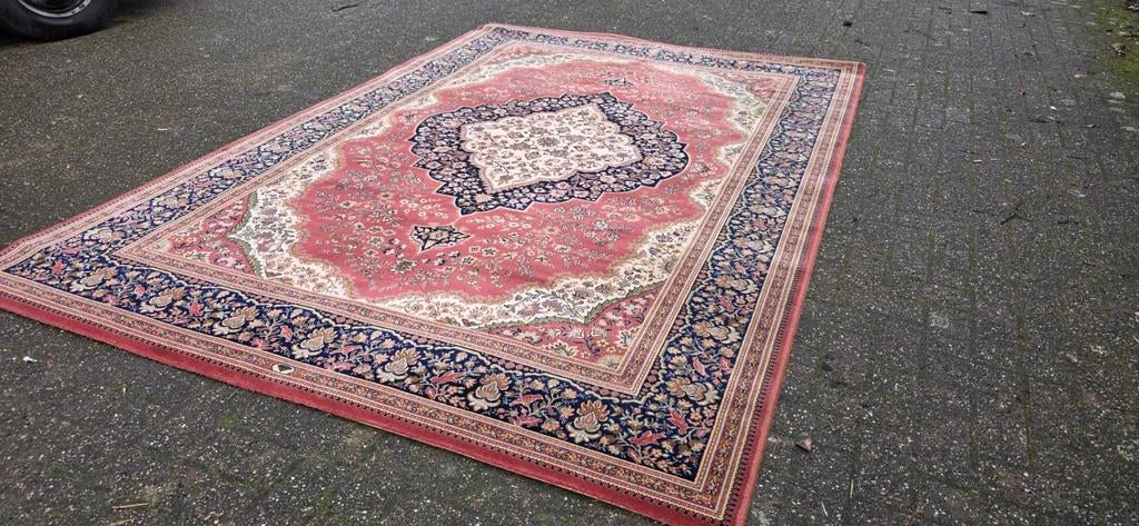 Prachtig groot vintage oud roze Perzisch tapijt 300x200!, Perzisch, 200 cm of meer, Ophalen of Verzenden, Zo goed als nieuw