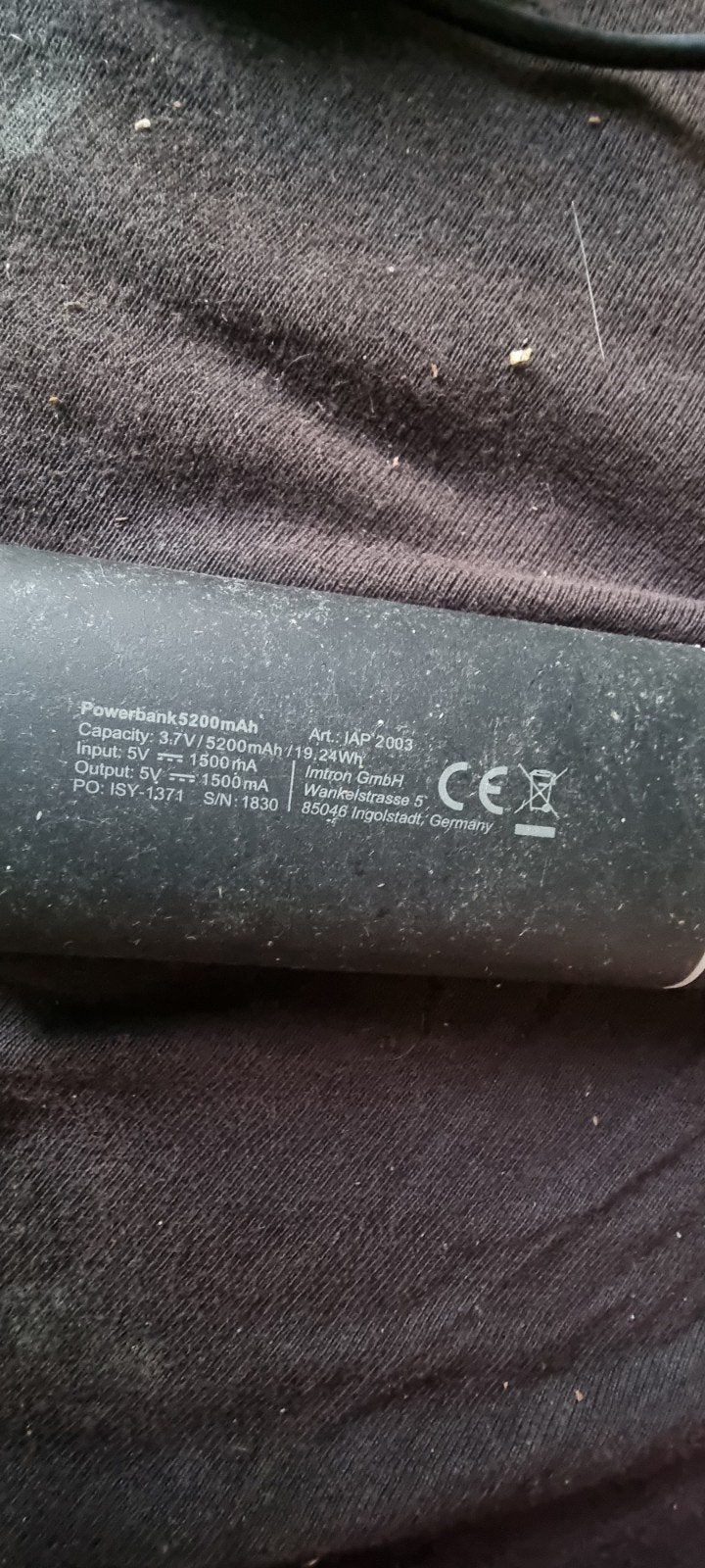 Powerbank 5200mAh met kabels, Ophalen of Verzenden, Gebruikt