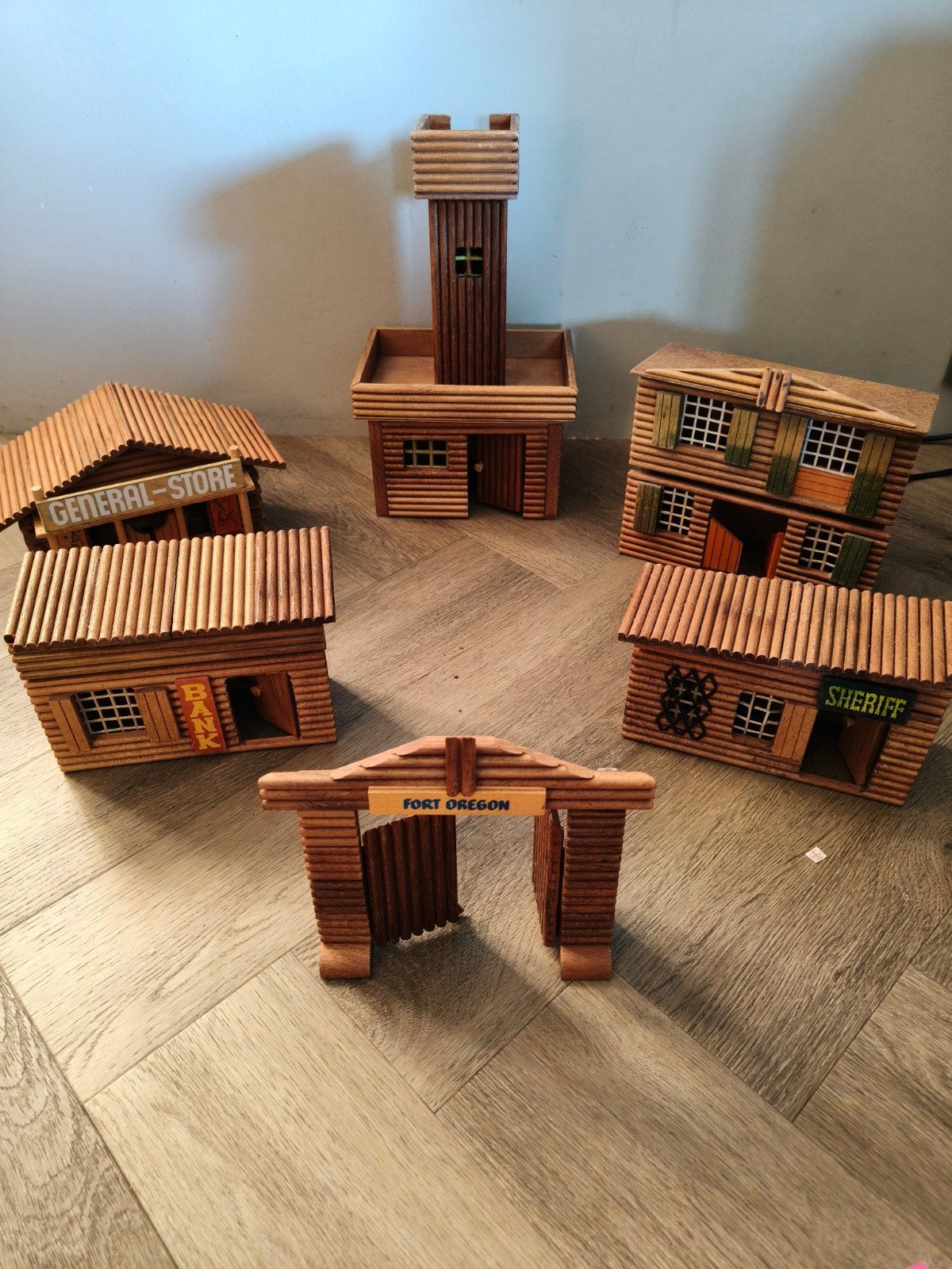 Vintage Wild West houten set Oehme & Söhne - 7 stukst, Ophalen of Verzenden