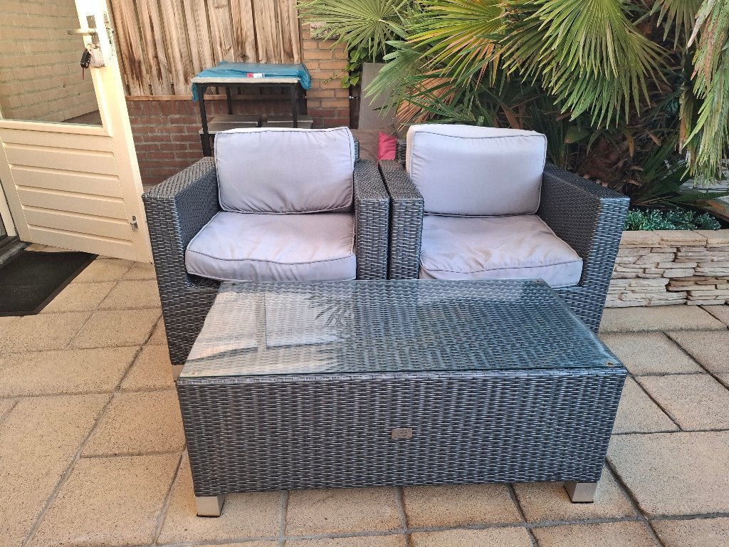Bois le duc Tuinset, Tuin en Terras, Gebruikt, Wicker, Stoel, Tuinset
