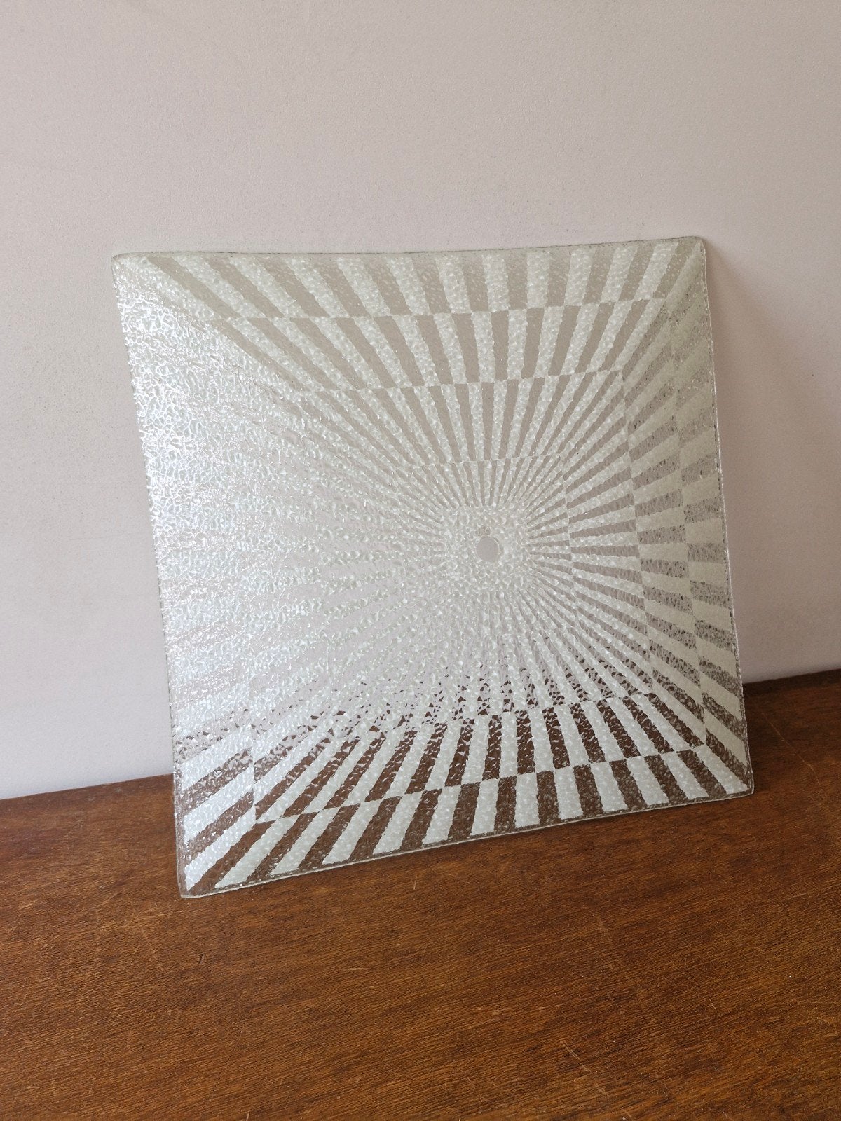 Vintage glazen plafonniere, Huis en Inrichting, Lampen | Plafondlampen, Ophalen