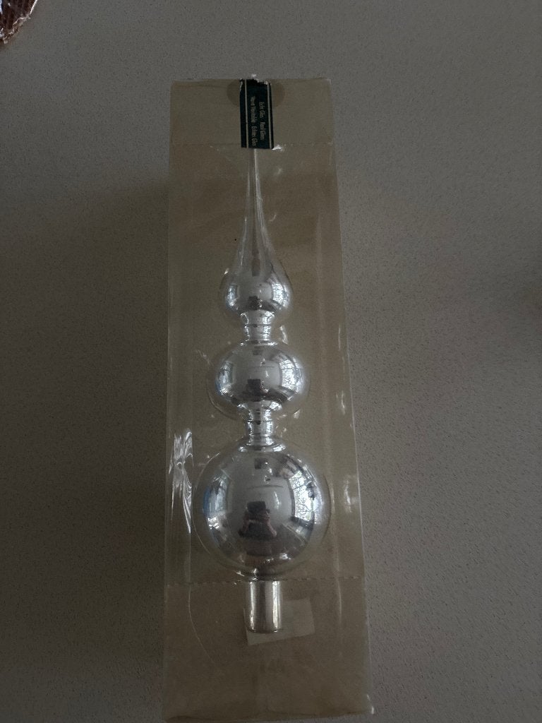 Kerst piek glas zilverkleurig, Diversen, Ophalen of Verzenden, Nieuw