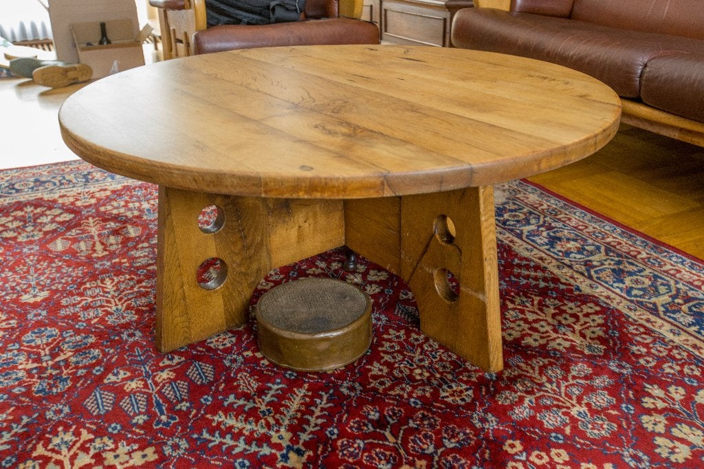mooie eiken salontafel, Ophalen, 50 – 75, Gebruikt, 100 tot 150 cm