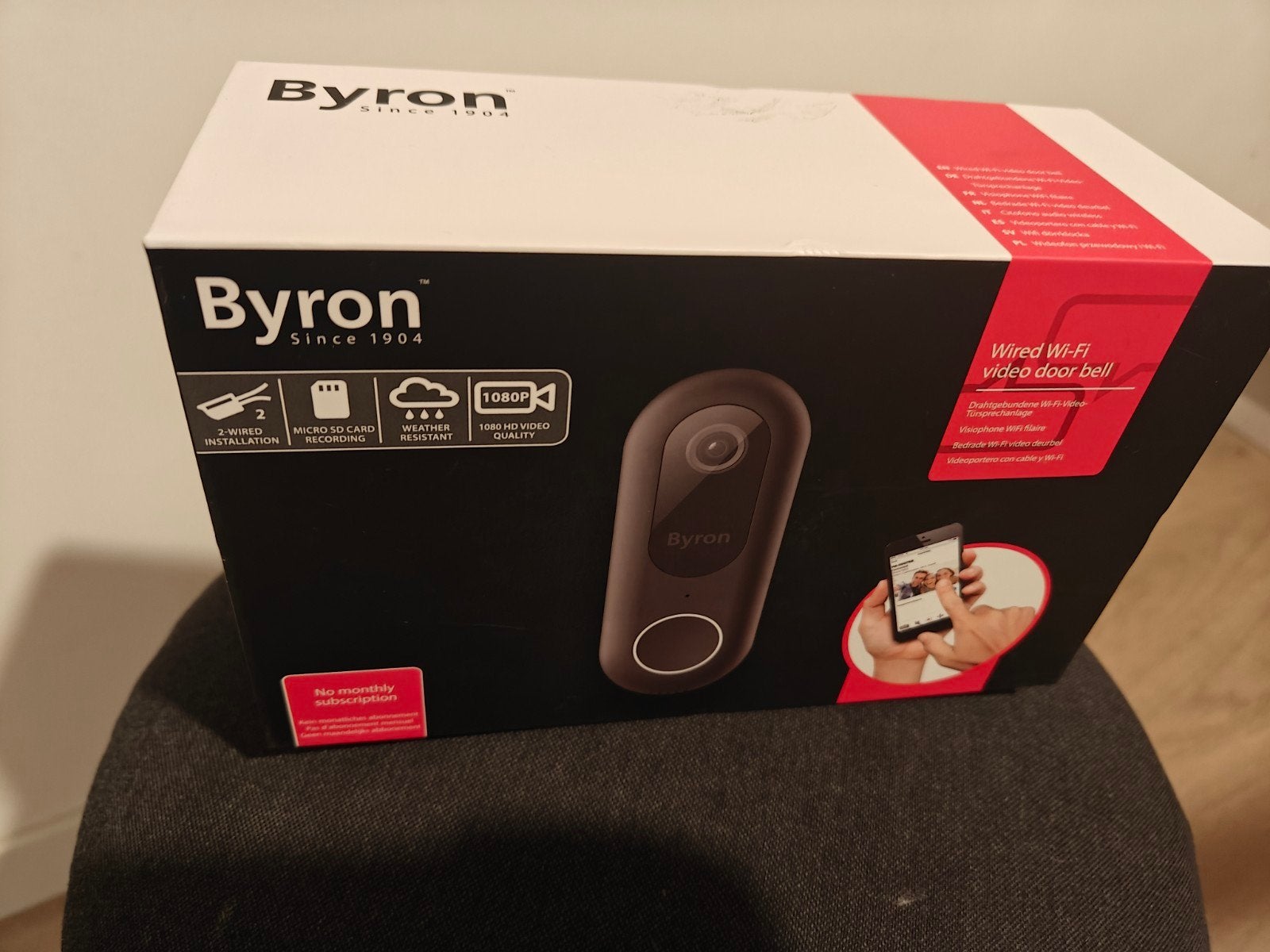 Byron Wired Wi-Fi Video Deurbel - Nieuw in doos, Ophalen of Verzenden, Bewegingsdetectiesensor, Nieuw, Bedraad