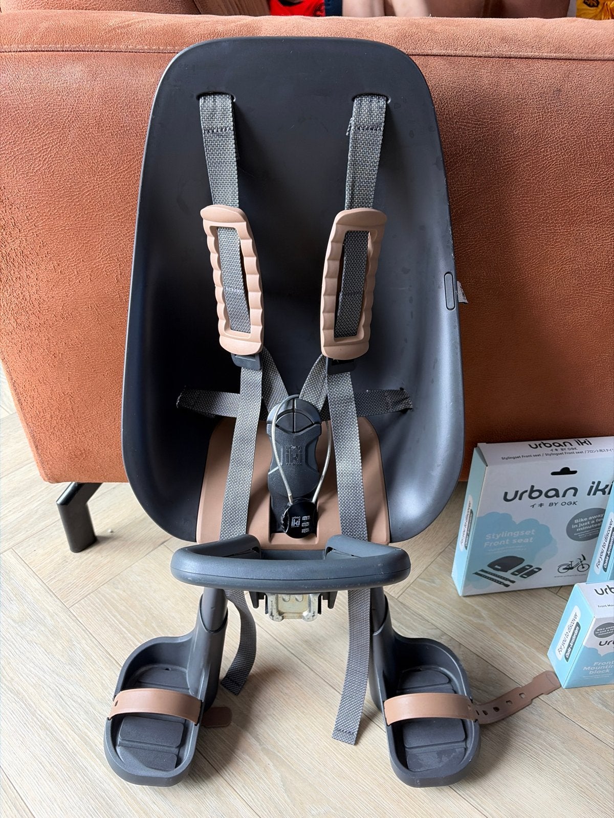 Urban Iki Voorzitje met Styling Set en Montageblok, Fietsen en Brommers, Ophalen, Voorzitje, 0 t/m 13 kg, Gebruikt