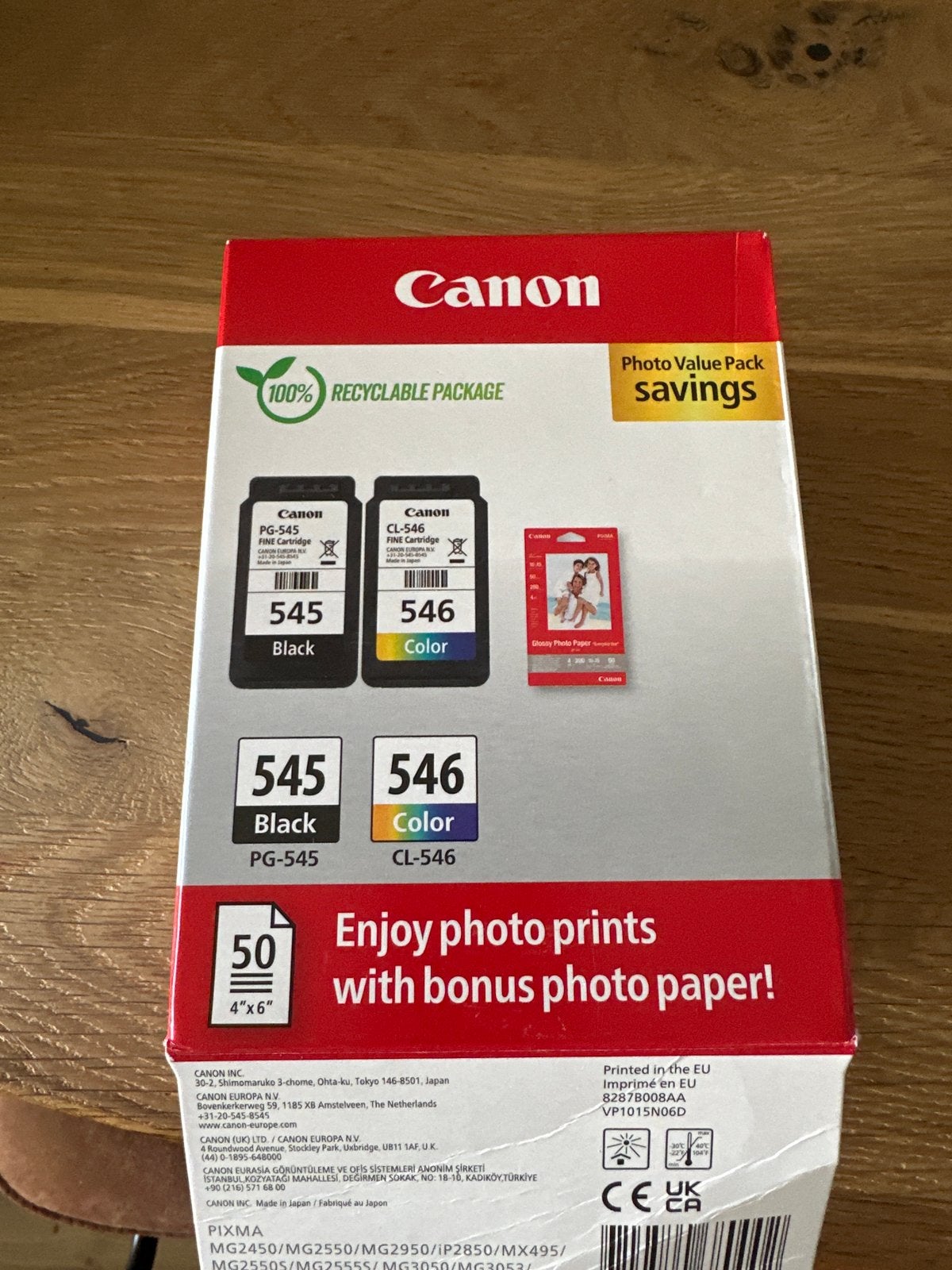 Canon PG-545 en CL-546 inktcartridges, Ophalen of Verzenden, Nieuw, Kleur printen, Inkjetprinter