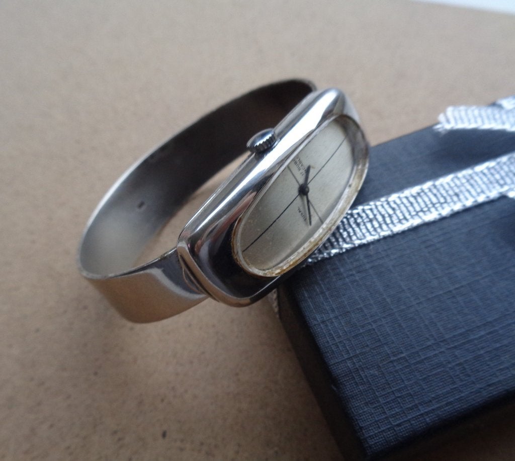 zilveren vintage opwind dames pols horloge [406], Verzenden, Zilver, Overige typen