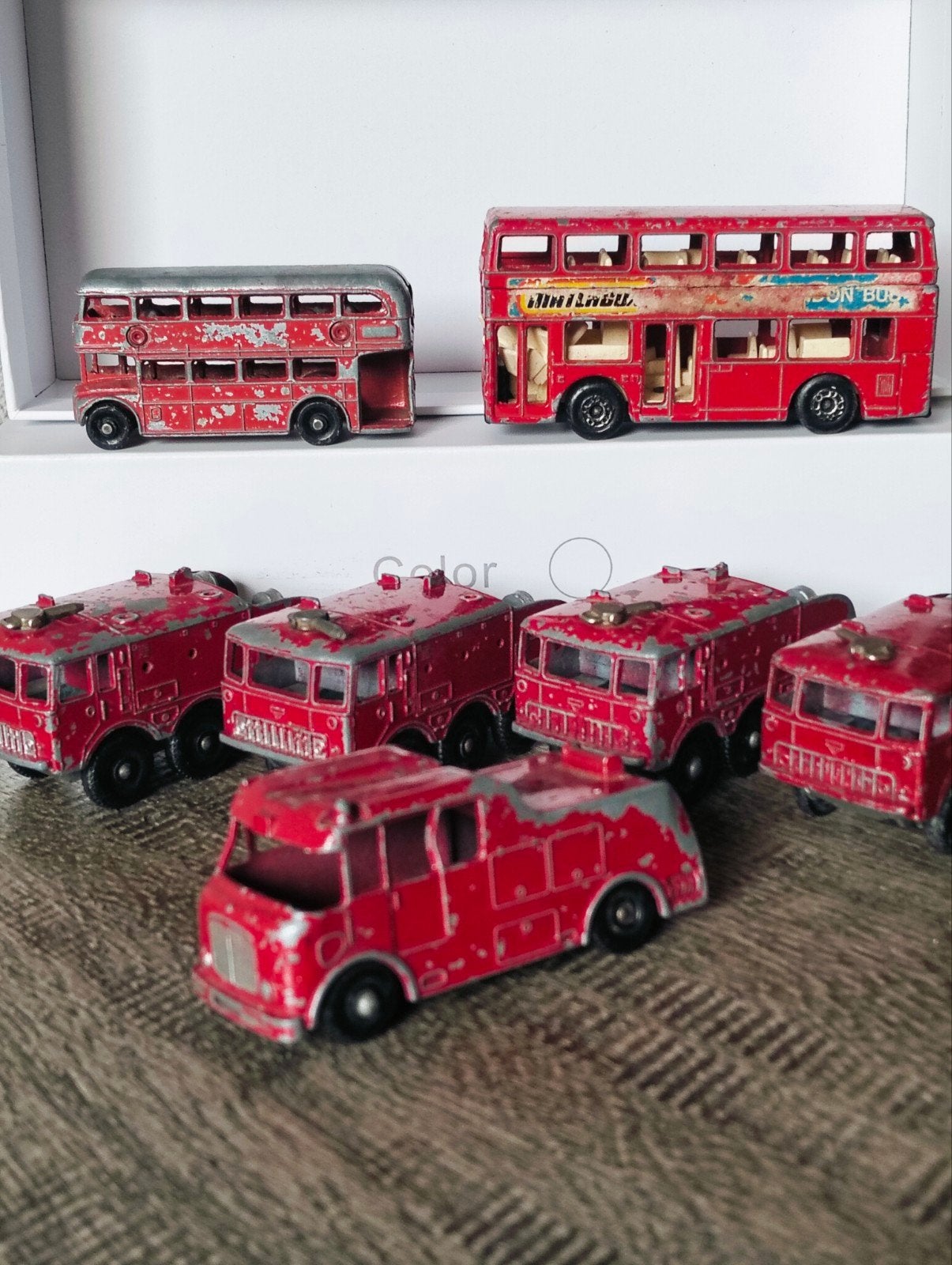 vintage lesney matchbox bus - brandweerwagens, Verzamelen, Ophalen of Verzenden, Gebruikt