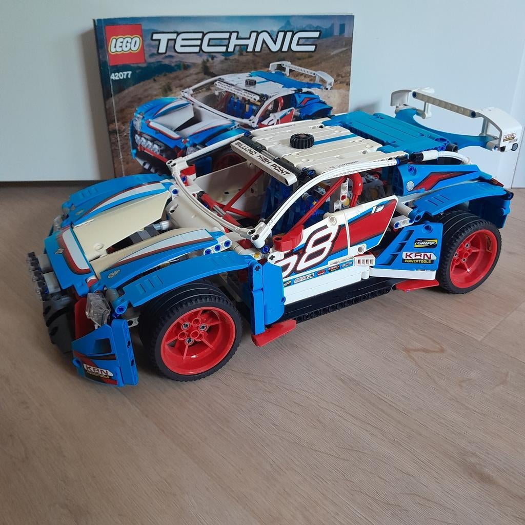 Lego Technic 42077 Rallyauto (verkleurd/scheurtjes), Ophalen, Gebruikt, Lego, Compleet