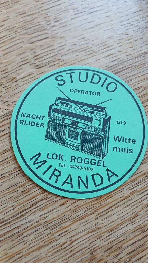 Sticker piraat zender Miranda, Nachtrijder,Witte Muis ROGGEL, Ophalen of Verzenden, Zo goed als nieuw