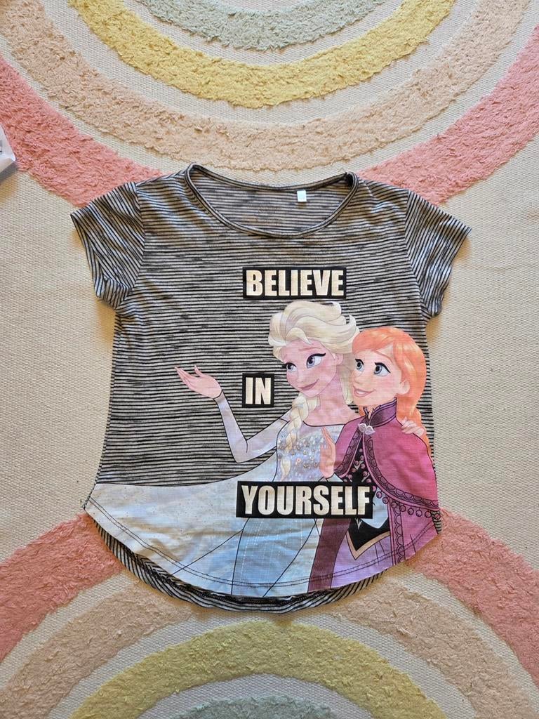 C&a shirt frozen anna en elsa maat 134-140 in goede staat zw, Meisje, Ophalen of Verzenden, Zo goed als nieuw, Shirt of Longsleeve