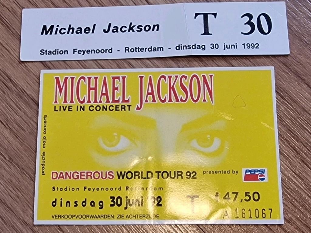 Michael Jackson Dangerous Tour Ticket, Ophalen of Verzenden