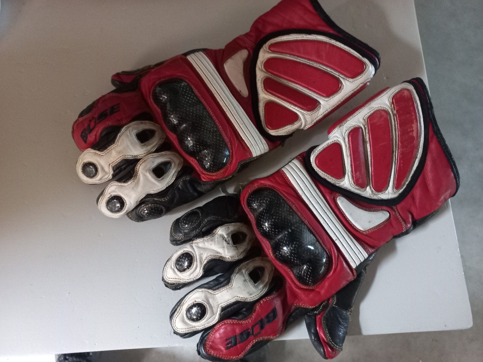 Büse Carbon Tech Motorhandschoenen Rood/Zwart Maat XL, Ophalen, Heren, Büse, Handschoenen