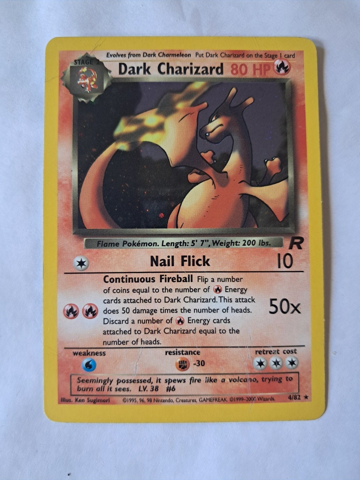 Dark Charizard 4/82 Team Rocket, Ophalen of Verzenden, Zo goed als nieuw, Losse kaart, Foil