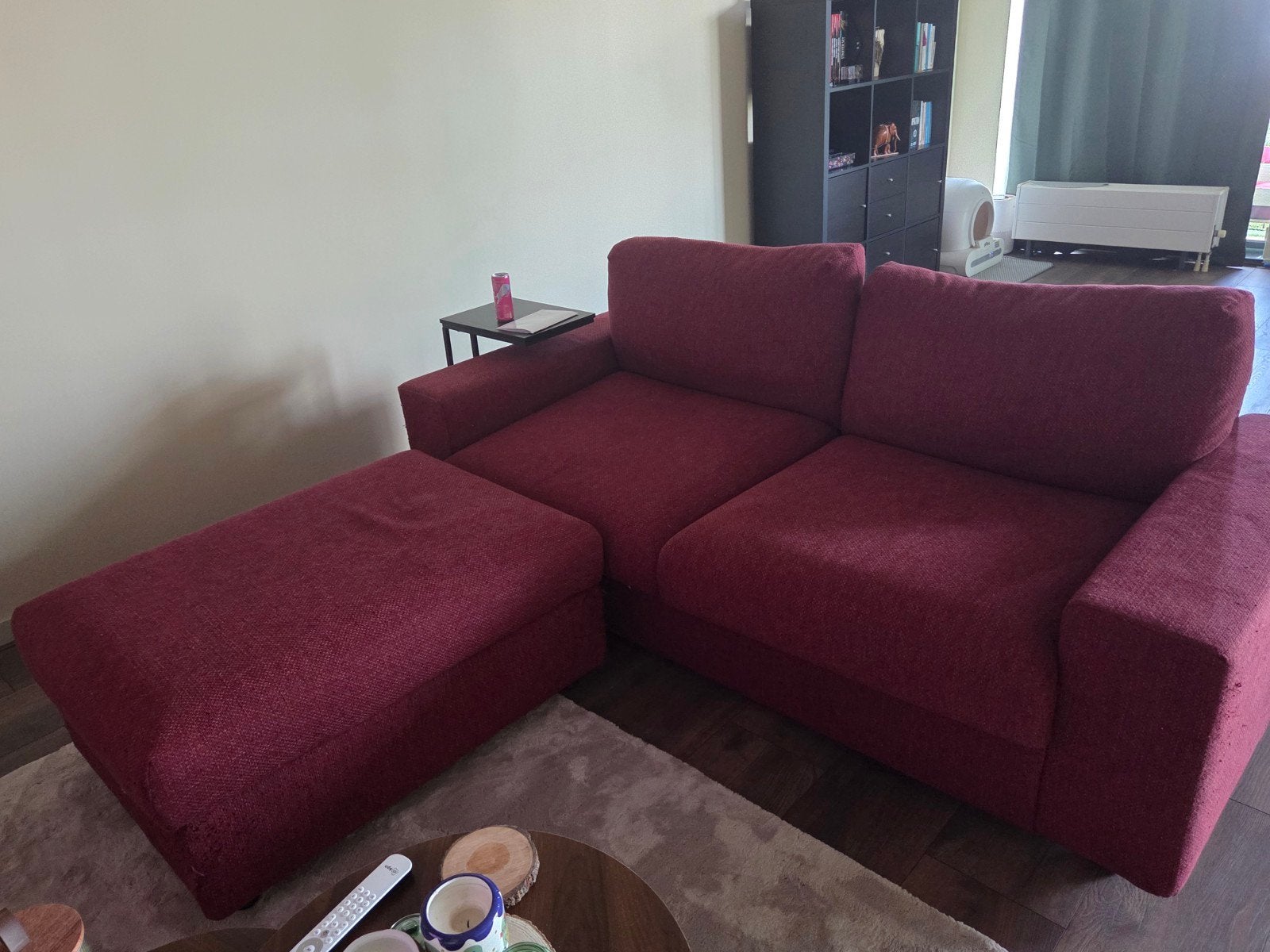 IKEA VIMLE slaapbank met chaise longue, donkerrood, Huis en Inrichting, Ophalen of Verzenden, Gebruikt, Stof