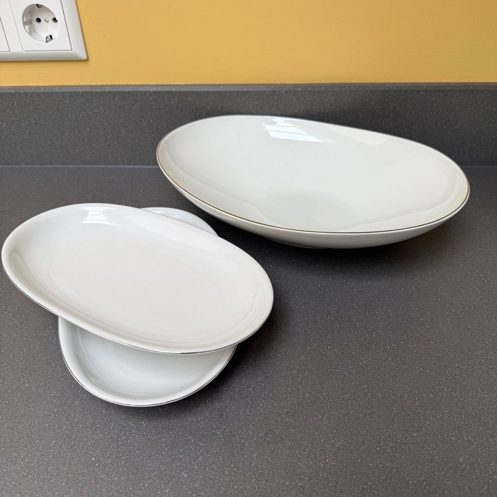 Vintage wit servies Zeh Scherzer Aanpas Signorina, Gebruikt, Ophalen of Verzenden, Effen, Porselein