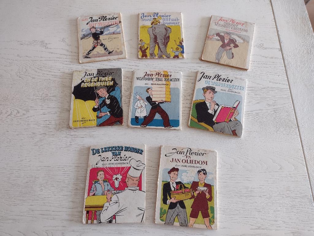 1948 Voorleesnostalgie 8 deeltjes Jan Plezier, Antiek en Kunst, Ophalen of Verzenden, Hans Borrebach