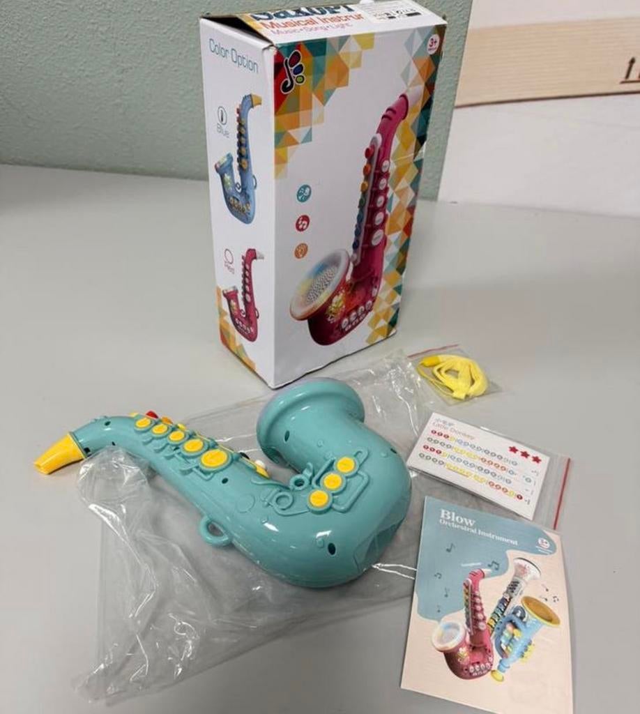 Blauwe speelgoed saxofoon voor kinderen educatief instrument, Elektronica, Nieuw, Ophalen of Verzenden, H