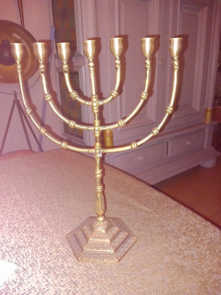 7 armige menorah kandelaar, Ophalen of Verzenden, Koper of Brons