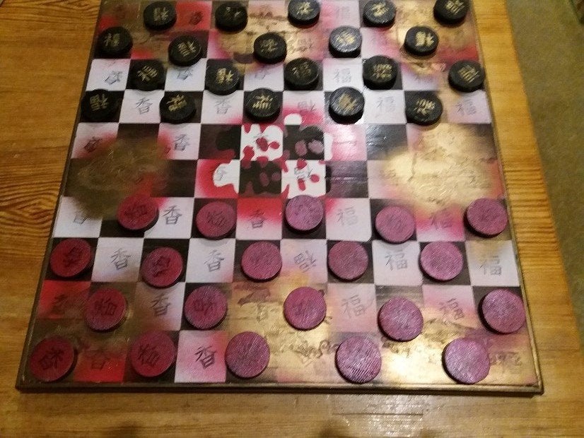 Kunstzinnig Dambord, Een of twee spelers, Ophalen of Verzenden, Zo goed als nieuw