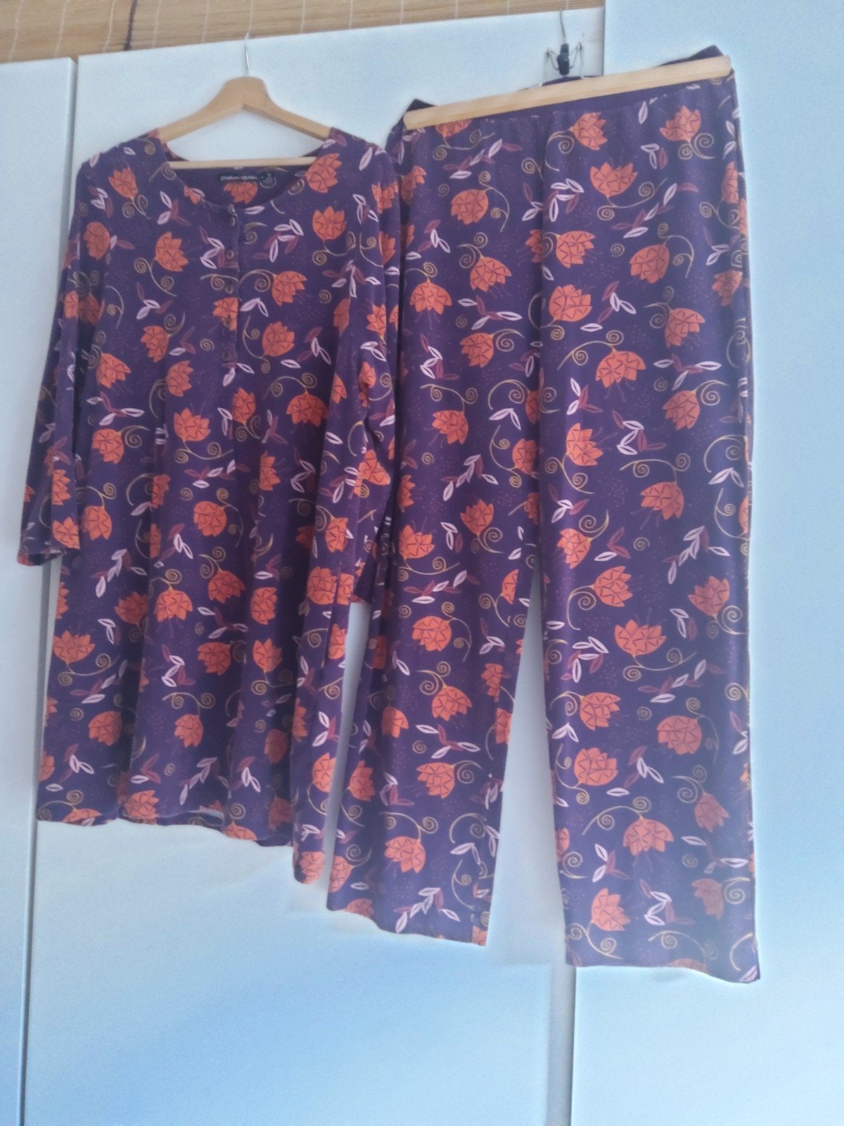 gudrun Sjoden, set van broek en tuniek, paars, L, trikot., Ophalen of Verzenden, Paars