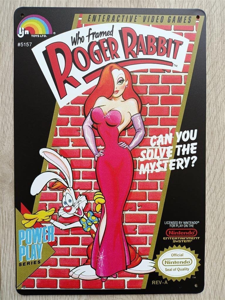 Who Framed Roger Rabbit NES Metalen Wandbord, Verzenden, Nieuw, Film, Foto of Kaart