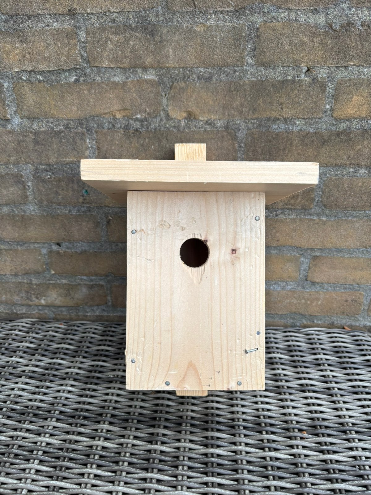 Handgemaakt houten vogelhuisje – sfeervol & stevig, Ophalen, Zo goed als nieuw
