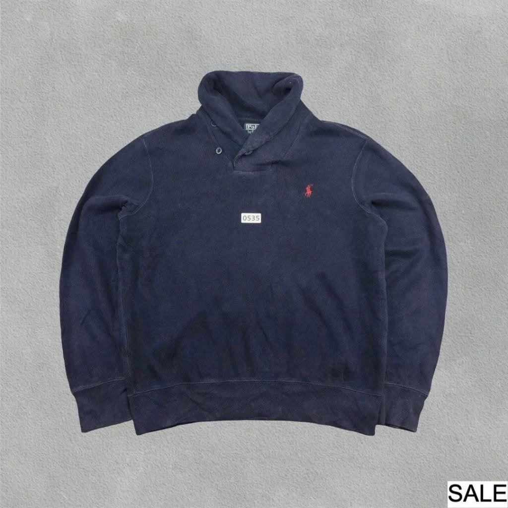 (535) Blue Ralph Lauren Buttoned Sweater -  M - Very Good, Kleding | Heren, Bergen op Zoom, Ralph Lauren, Zo goed als nieuw, Revaleur