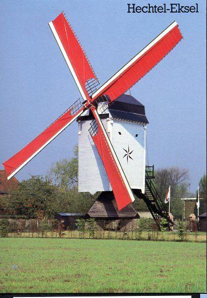 (BG104) Ansichtkaart België molen Hechtel-Eksel Stermolen, Ophalen of Verzenden, 1980 tot heden, Ongelopen, Limburg