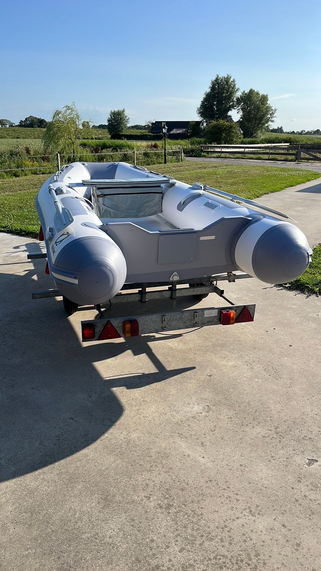 GLOEDNIEUWE Zodiac 350 alu met Trailer, Watersport en Boten, Rubberboten, Nieuw, Zodiac, Aluminium, Inclusief trailer, Benzine