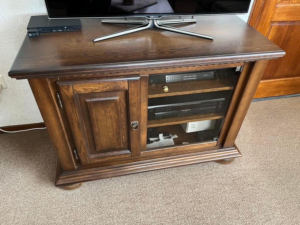 Donker eiken tv kast, Huis en Inrichting, Ophalen, Zo goed als nieuw, 25 tot 50 cm, Minder dan 100 cm