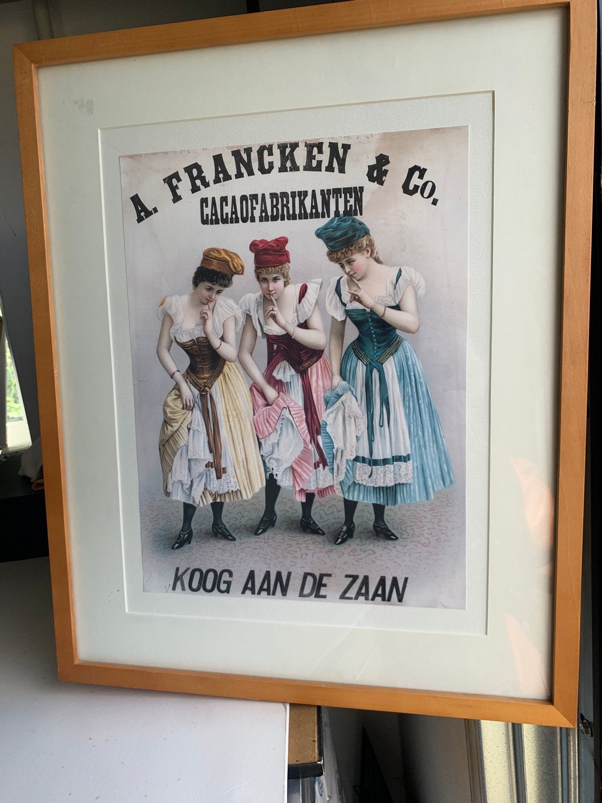 Leuk schilderij prachtig ingelijst A francken cacoa, Ophalen of Verzenden