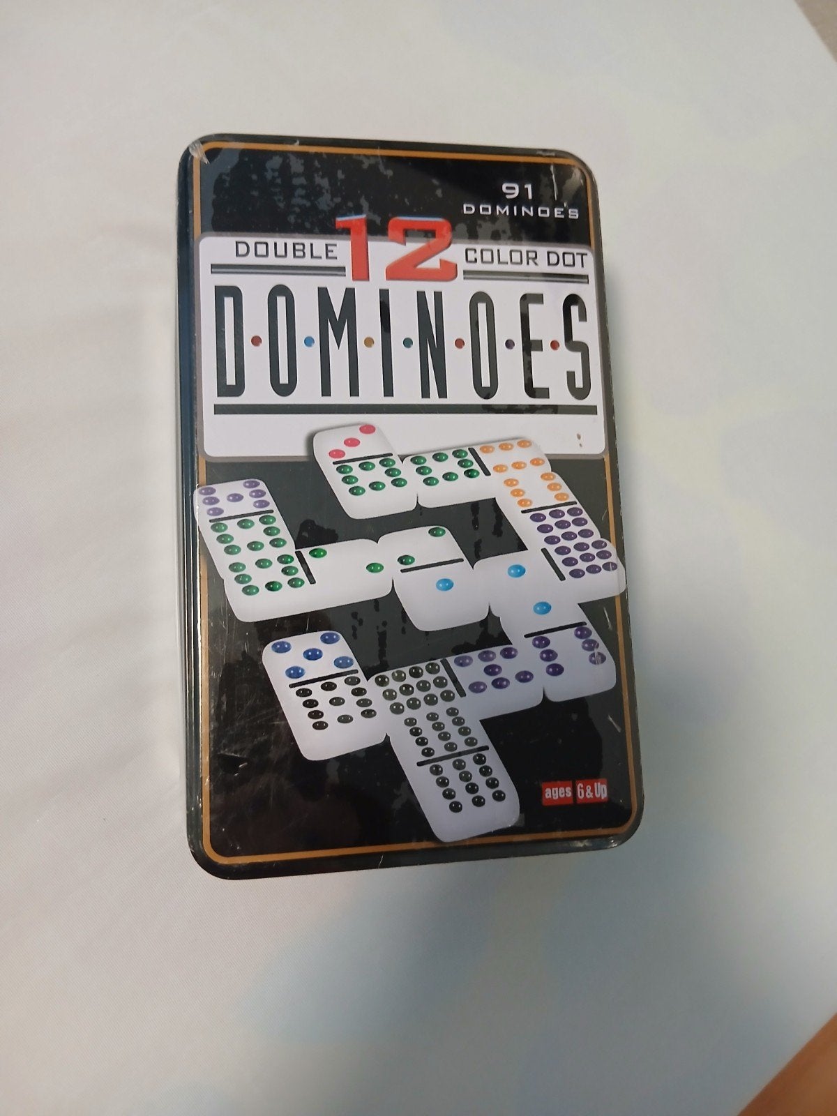 Double 12 Color Dot Domino's - 91 Stenen, Drie of vier spelers, Ophalen of Verzenden, Nieuw