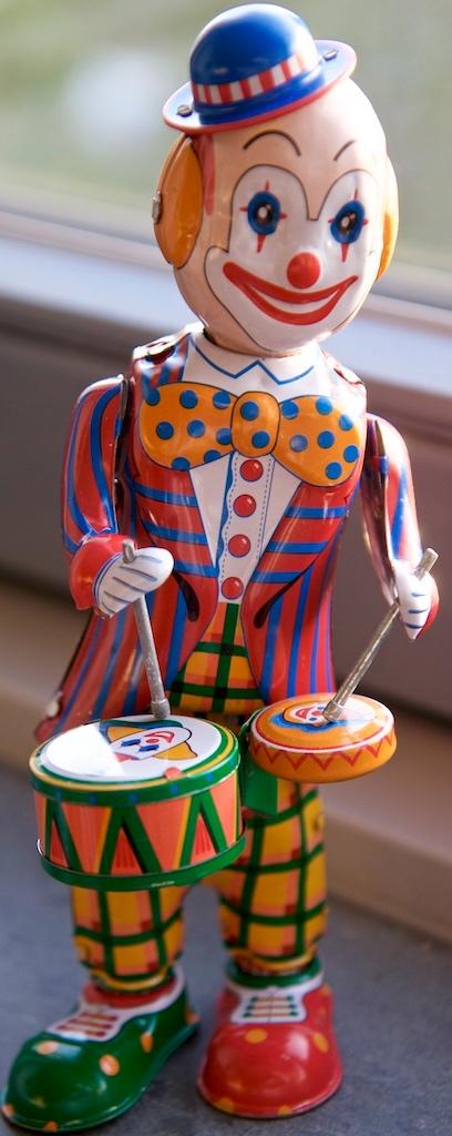Clown Drummer (Blikken speelgoed), Antiek en Kunst, Antiek | Speelgoed, Ophalen of Verzenden