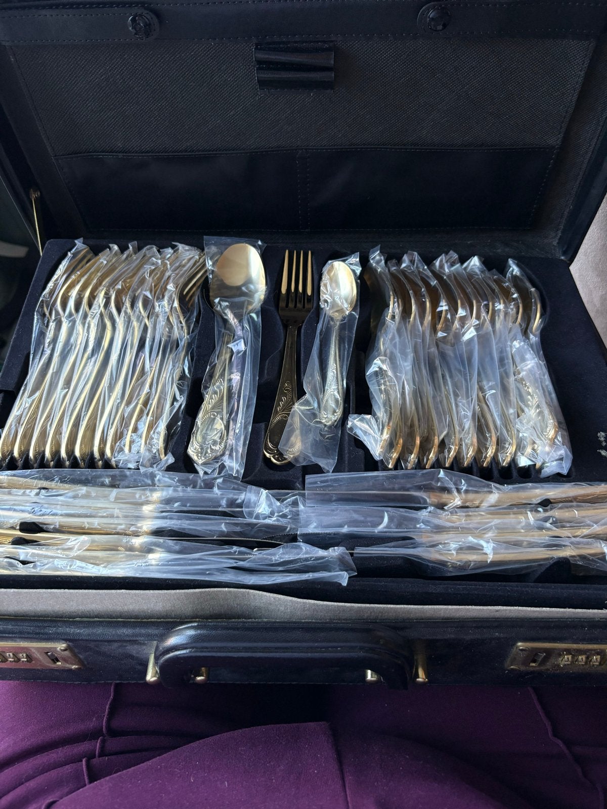Goudkleurige Bestekset 23/24K Verguld, Rococo Stijl, 12 Pers, Ophalen of Verzenden