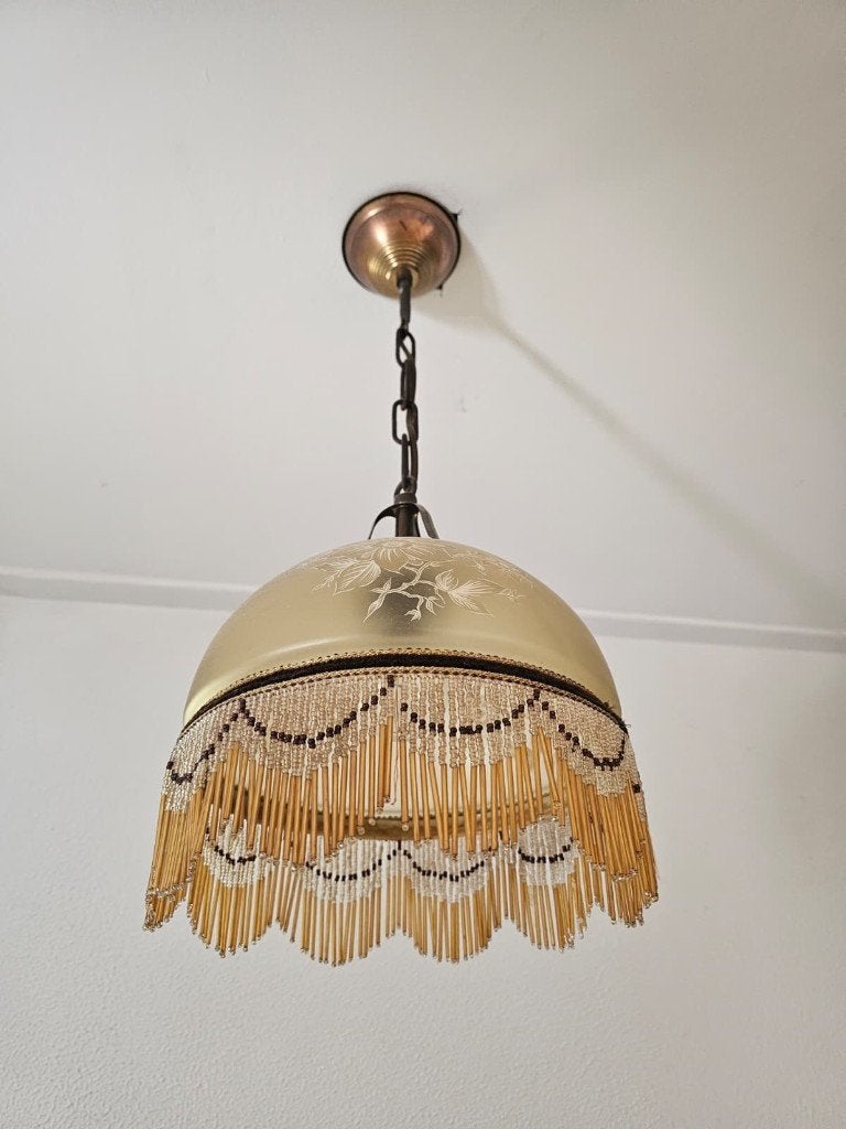 Hanglamp, Huis en Inrichting, Ophalen of Verzenden, Gebruikt, Glas, E27 (groot)