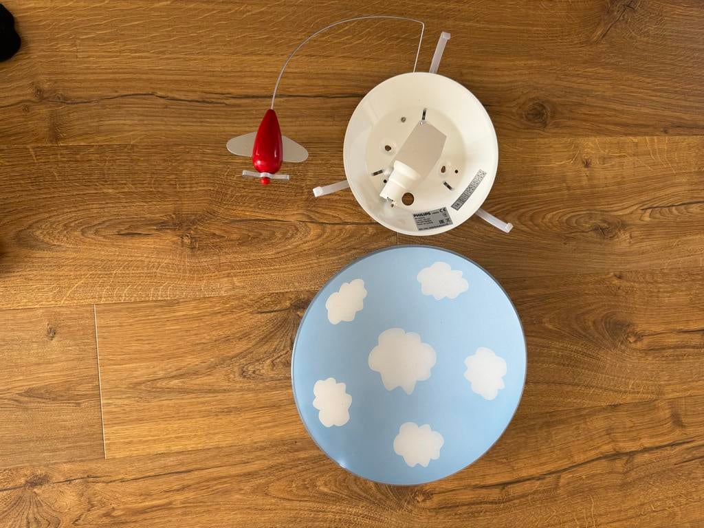 Philips kinderlamp plafondlamp met vliegtuigje en wolken, Ophalen, Zo goed als nieuw