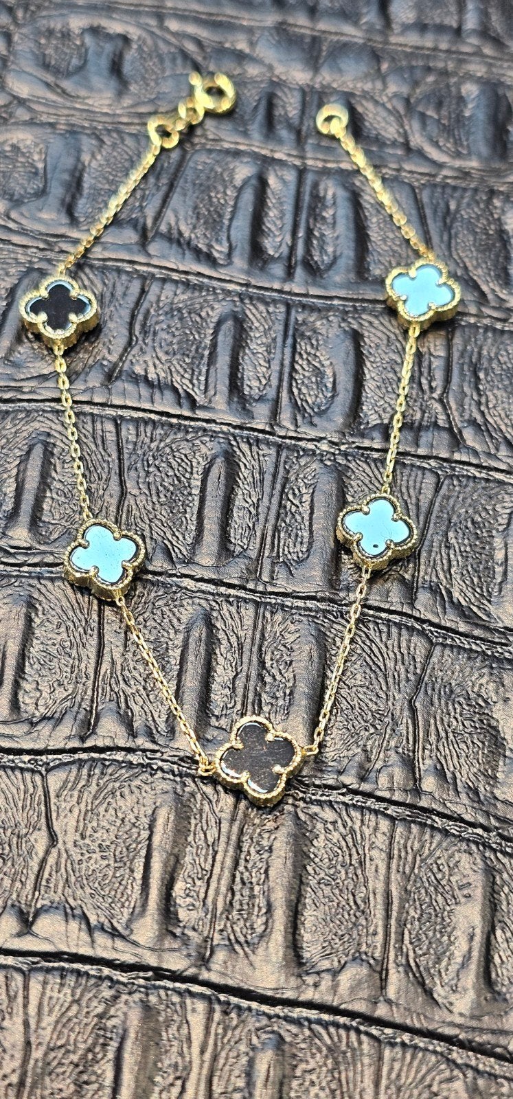 Prachtige 14karaat gouden zwarte clover, Ophalen of Verzenden, Nieuw, Goud, Goud