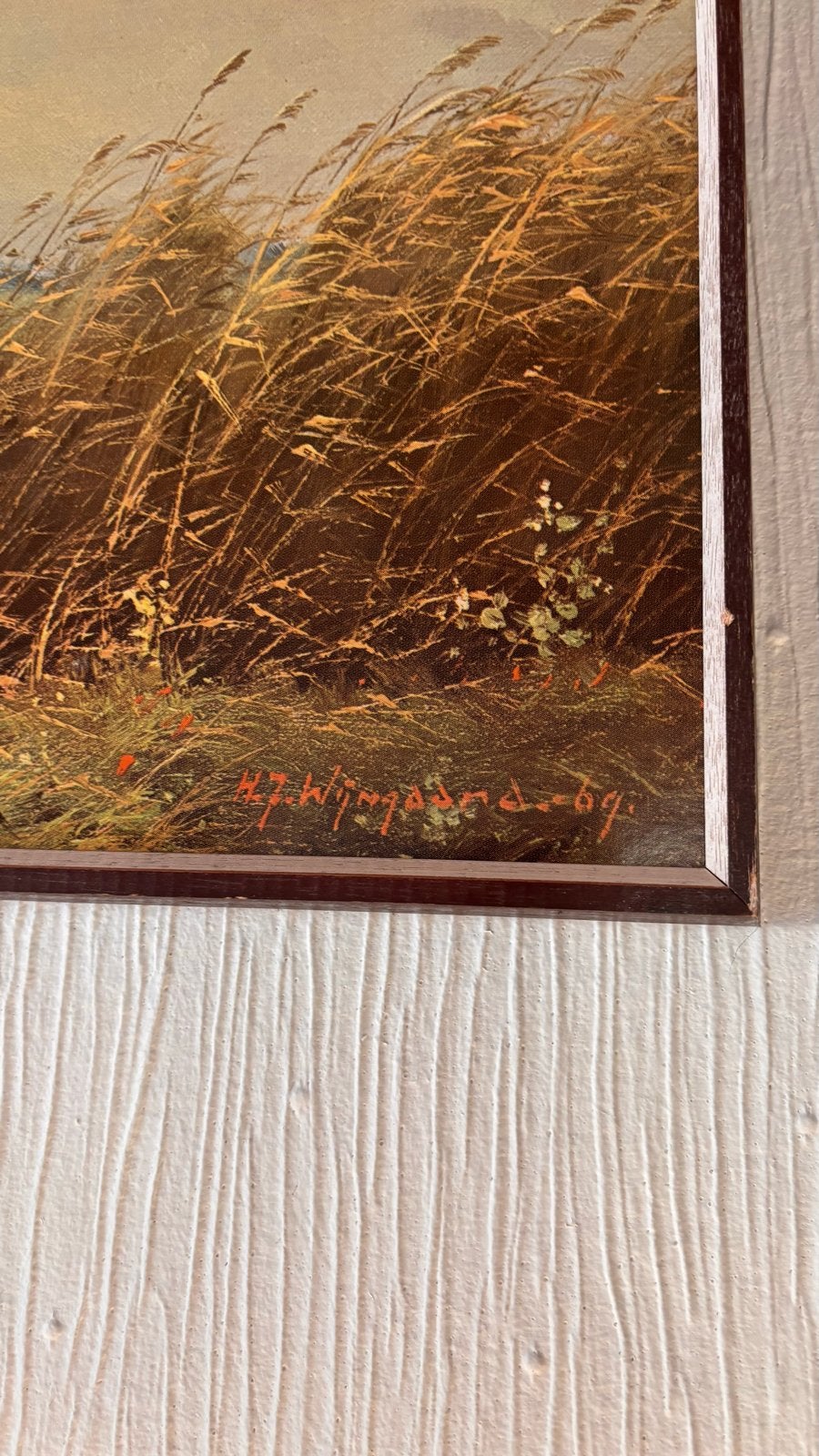 Schilderij (poster) van H.J. Wijngaard - Hollands Landschap, Ophalen, Doek, Realistisch, Gesigneerd