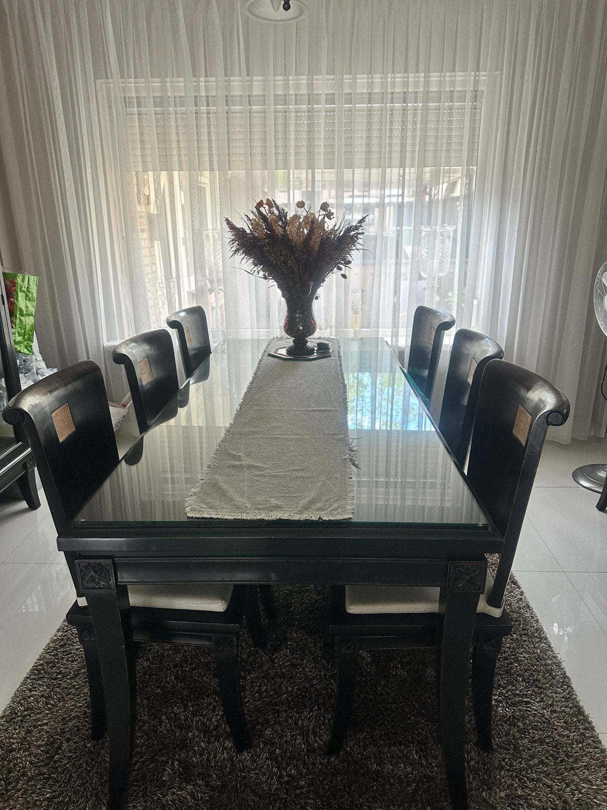 Complete eetkamer set met glazen tafel en 8 stoelen, Huis en Inrichting, Complete inboedels, Ophalen of Verzenden