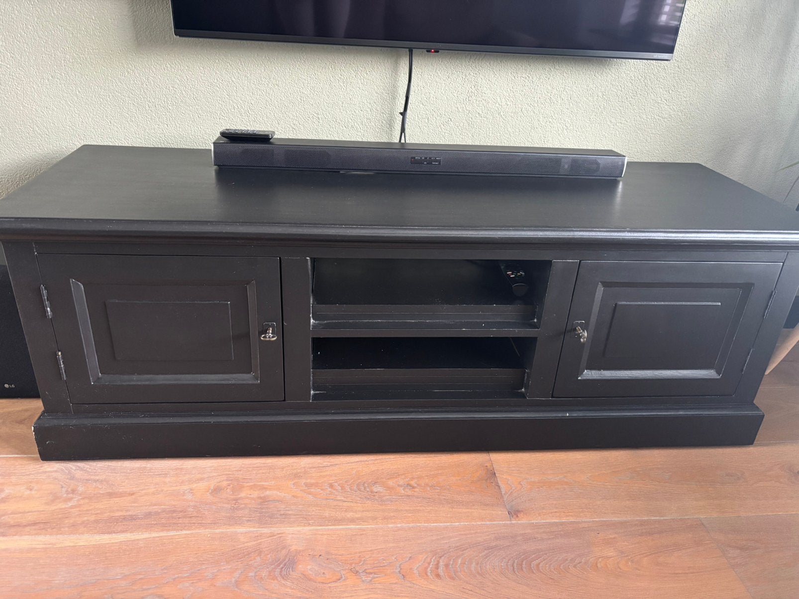 Tv meubel, Ophalen, Gebruikt, 100 tot 150 cm, Eikenhout