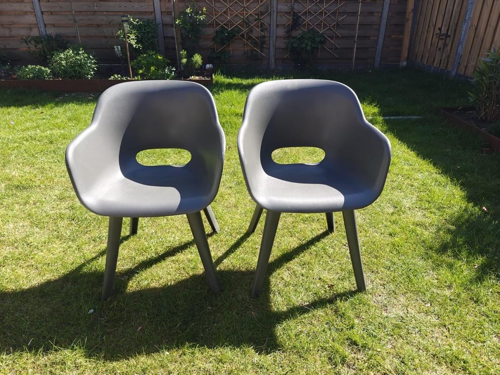 2 allibert akola tuinstoelen, Ophalen, Gebruikt, Kunststof