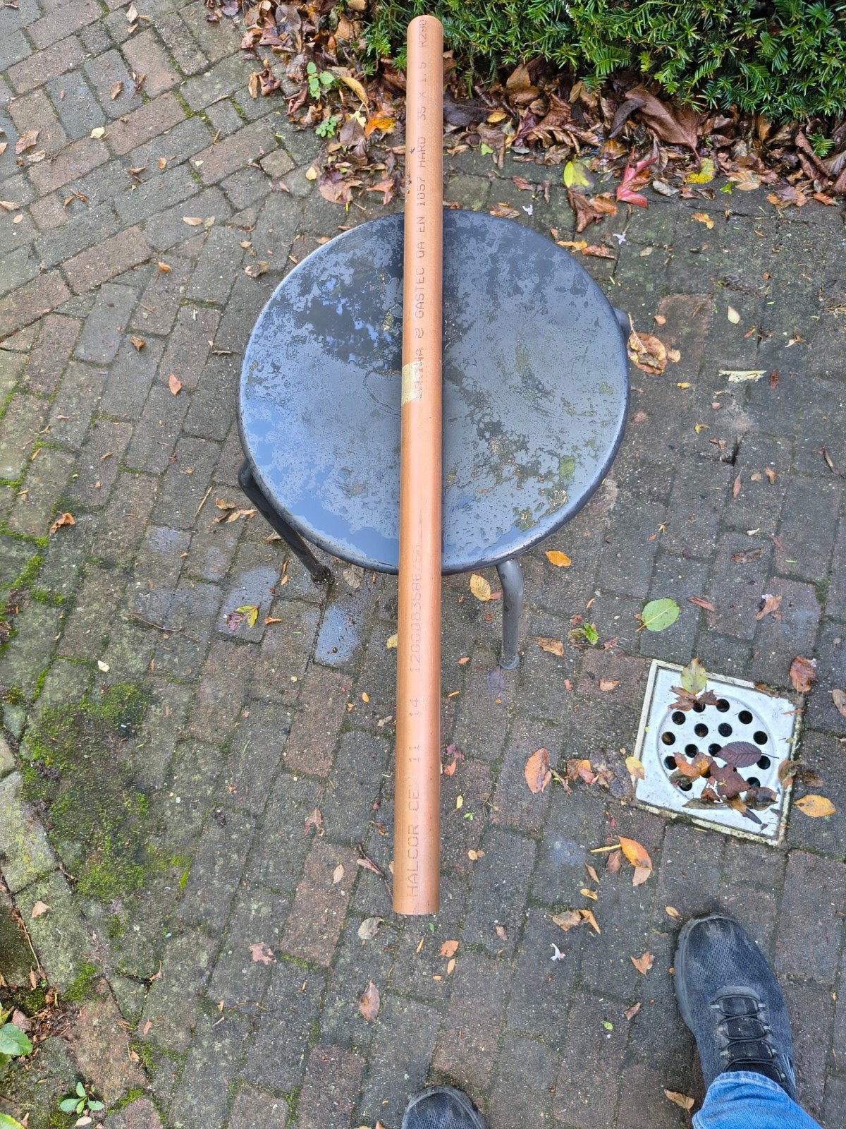 Koperen buis 35 mm - 80 cm lang, Overige materialen, Gebruikt, Minder dan 2 meter, Rechte buis