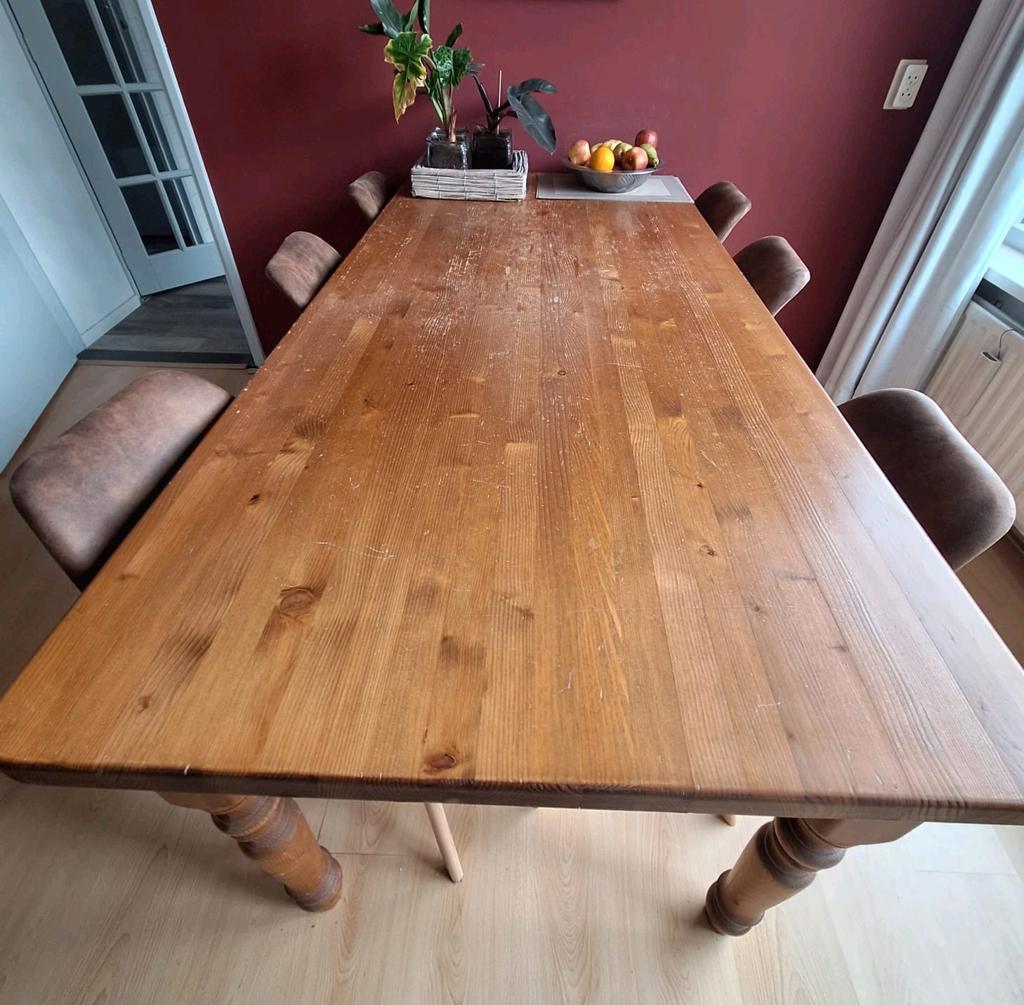 Eetkamertafel, Ophalen, Gebruikt, 50 tot 100 cm, 150 tot 200 cm